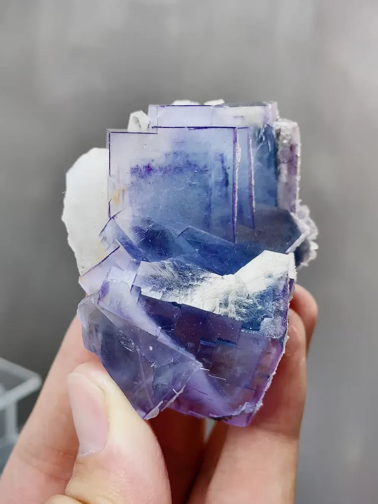 Natural Blue Purple Phantom Fluorite comes from Yaogangxian,Hunan 50*35*60MM image