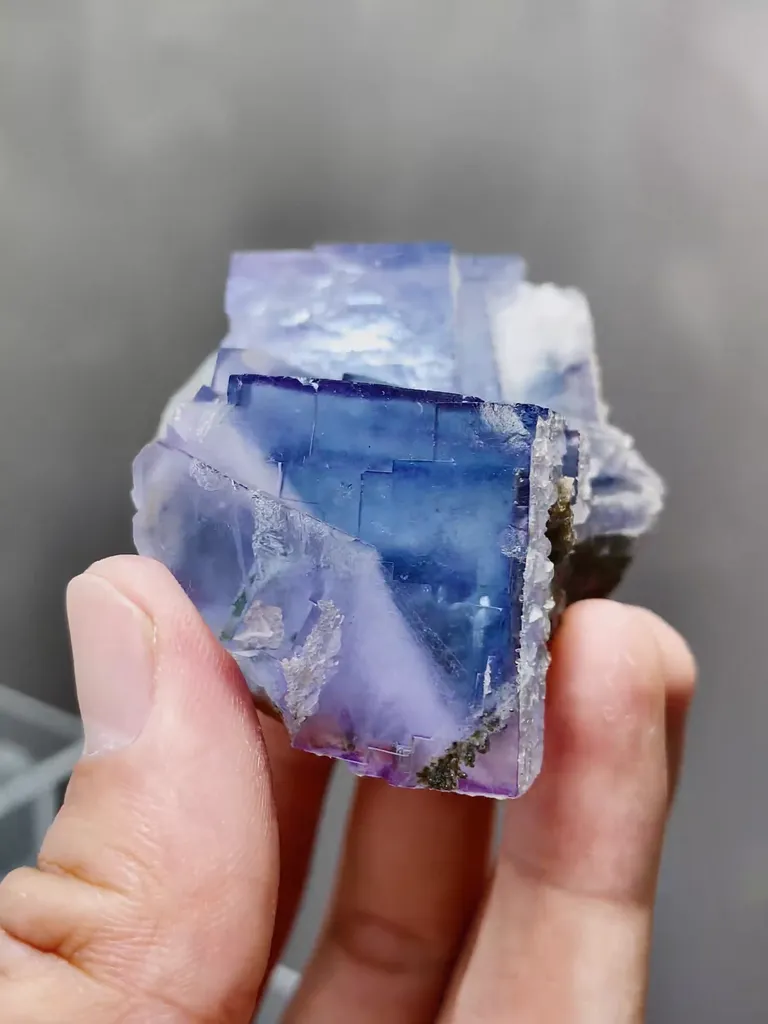 Natural Blue Purple Phantom Fluorite comes from Yaogangxian,Hunan 50*35*60MM - image 2