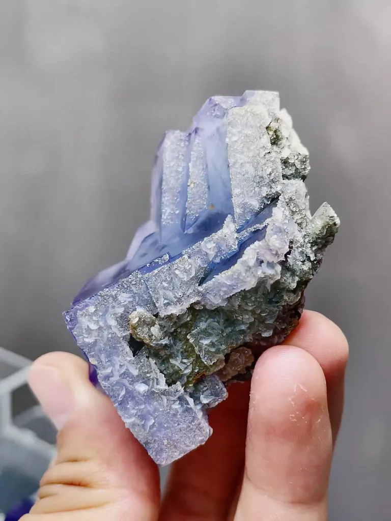 Natural Blue Purple Phantom Fluorite comes from Yaogangxian,Hunan 50*35*60MM - image 3
