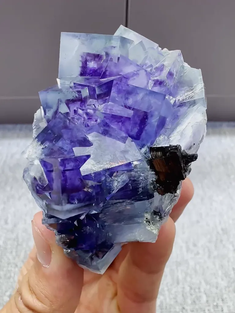 Natural Blue Purple Phantom Fluorite comes from Yaogangxian,Hunan 50*40*75MM - image 5