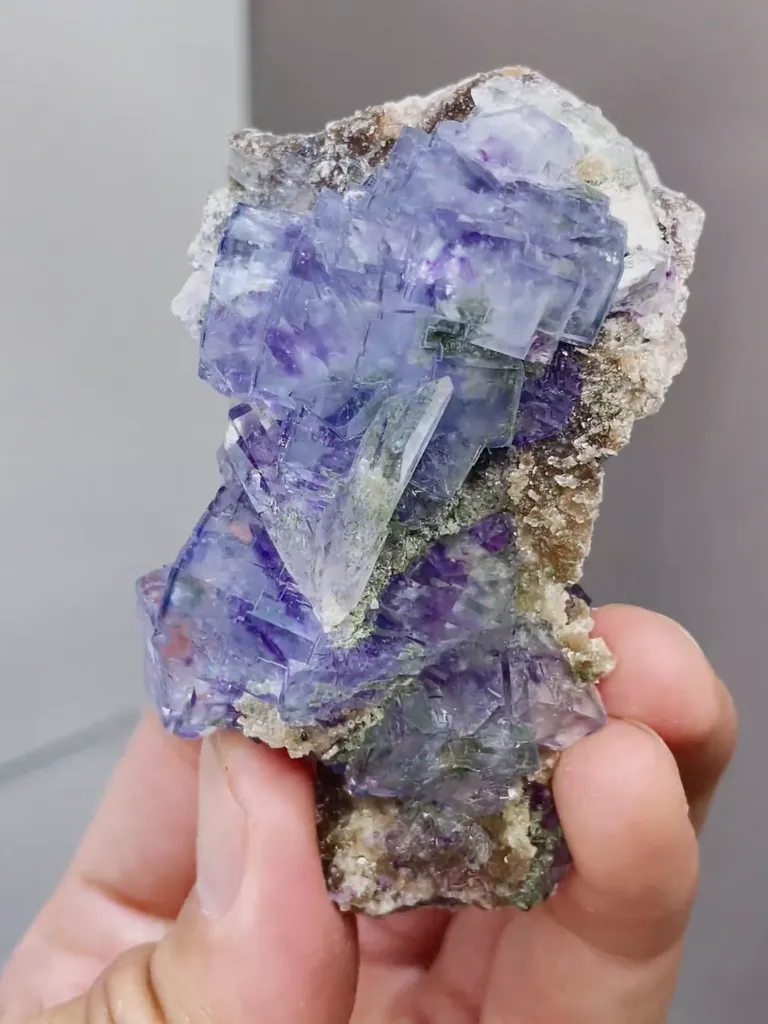 Natural Blue Purple Phantom Fluorite comes from Yaogangxian,Hunan 70*40*25MM - image 3