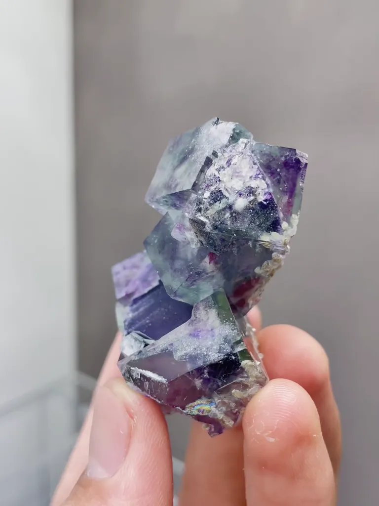 Natural Blue Purple Phantom Fluorite comes from Yindu,Inner Mongolia 35*20*50MM - image 3