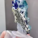 Natural Blue Purple Phantom Fluorite comes from Yindu,Inner Mongolia 42*25*60MM - image 4