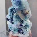 Natural Blue Purple Phantom Fluorite comes from Yindu,Inner Mongolia 42*25*60MM - image 5