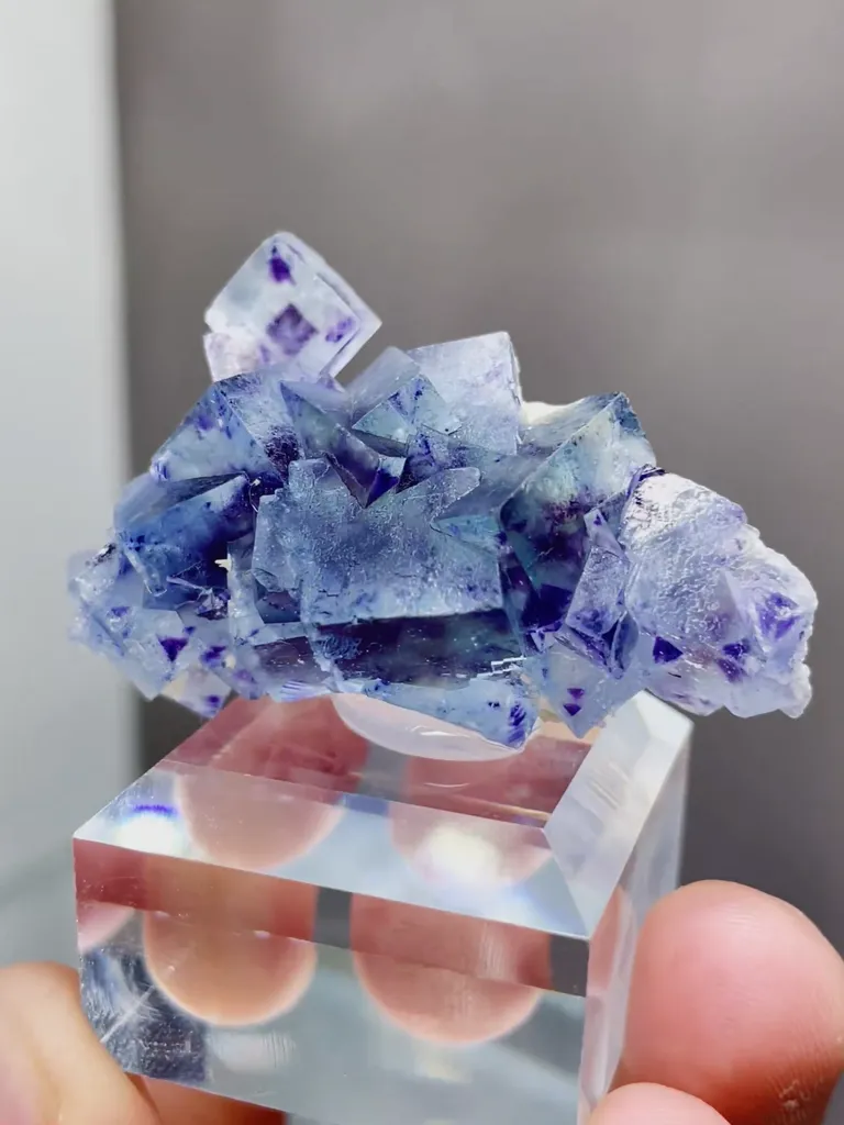 Natural Blue Purple Phantom Fluorite comes from Yindu,Inner Mongolia 45*15*22MM - image 2