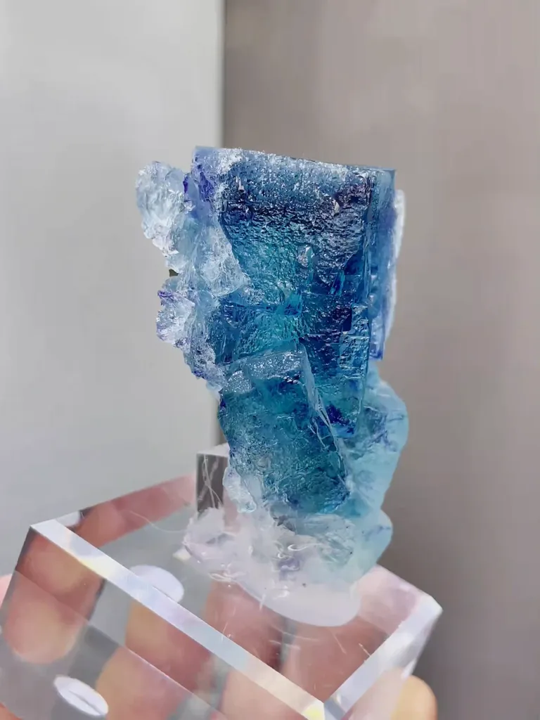 Natural Blue Purple Phantom Fluorite comes from Yindu,Inner Mongolia 45*35*55MM - image 2