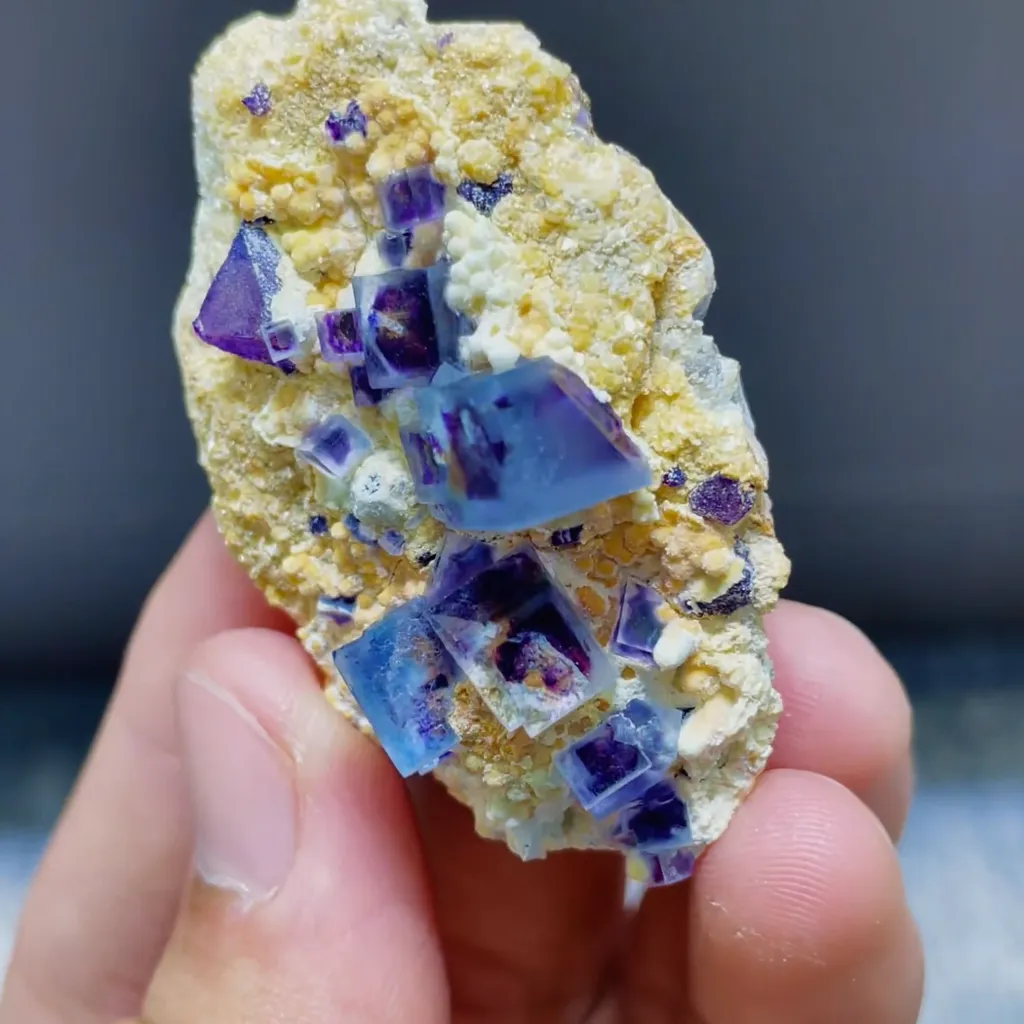 Natural Blue Purple Phantom Fluorite comes from Yindu,Inner Mongolia 50*35*25MM - image 2