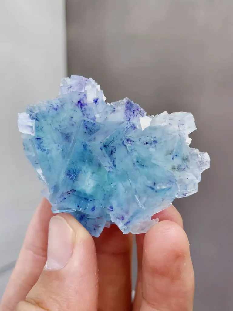 Natural Blue Purple Phantom Fluorite comes from Yindu,Inner Mongolia 55*25*40MM - image 3