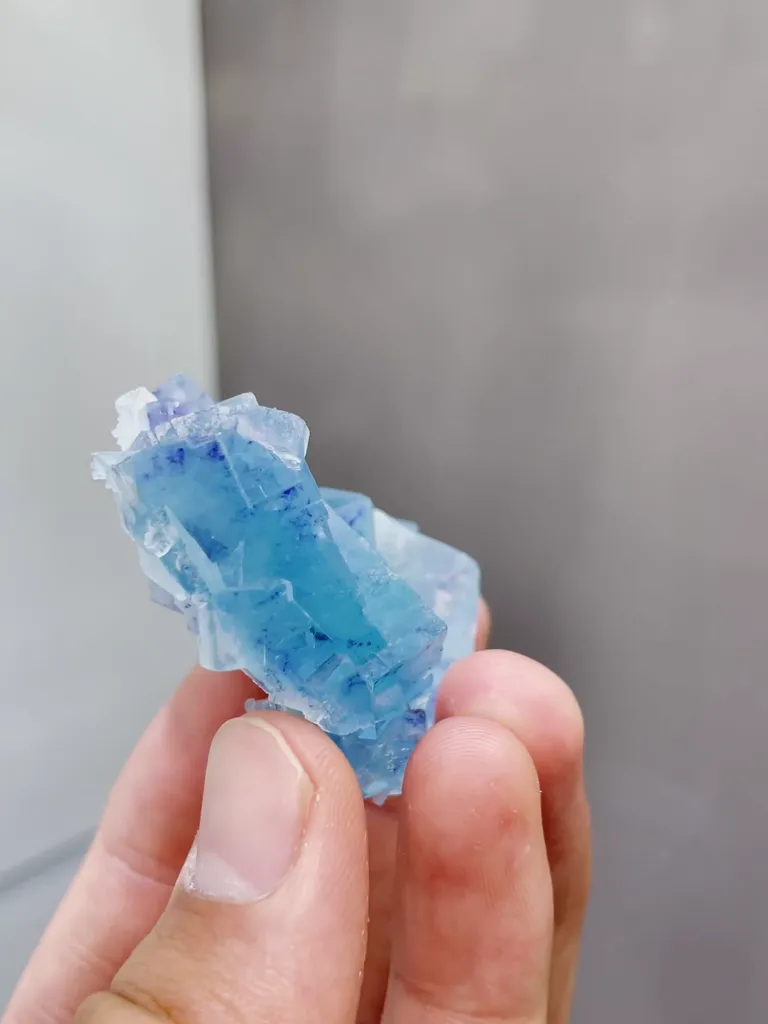 Natural Blue Purple Phantom Fluorite comes from Yindu,Inner Mongolia 55*25*40MM - image 2