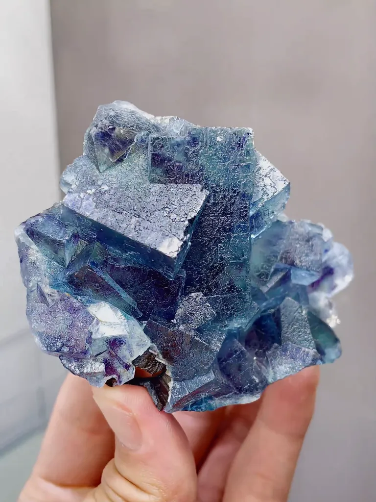 Natural Blue Purple Phantom Fluorite comes from Yindu,Inner Mongolia 95*30*65MM - image 3