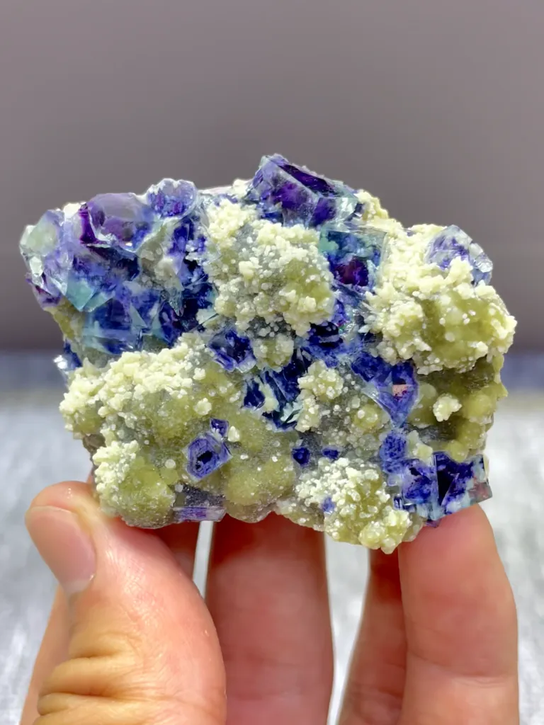 Natural Blue Purple Phantom Fluorite comes from Yindu,Neimenggu 50*40*15MM - image 3