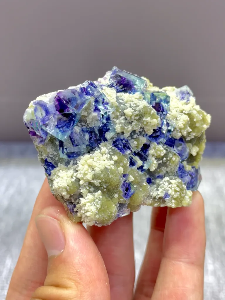 Natural Blue Purple Phantom Fluorite comes from Yindu,Neimenggu 50*40*15MM - image 2
