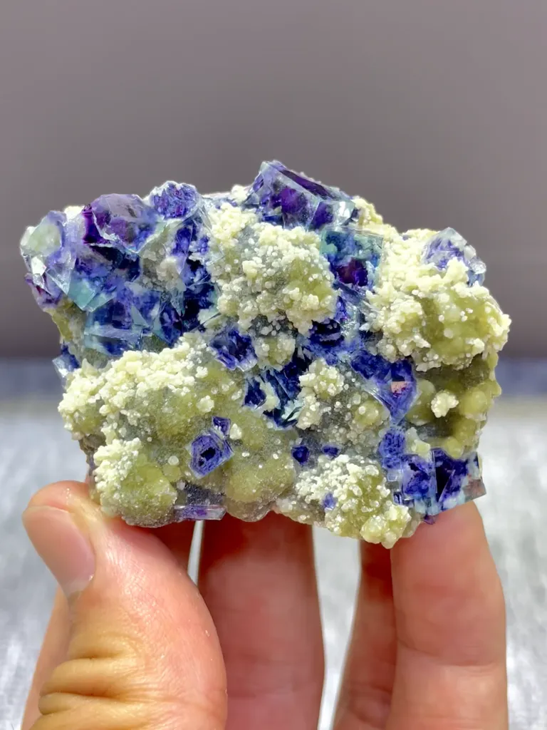 Natural Blue Purple Phantom Fluorite comes from Yindu,Neimenggu 50*40*15MM - image 4