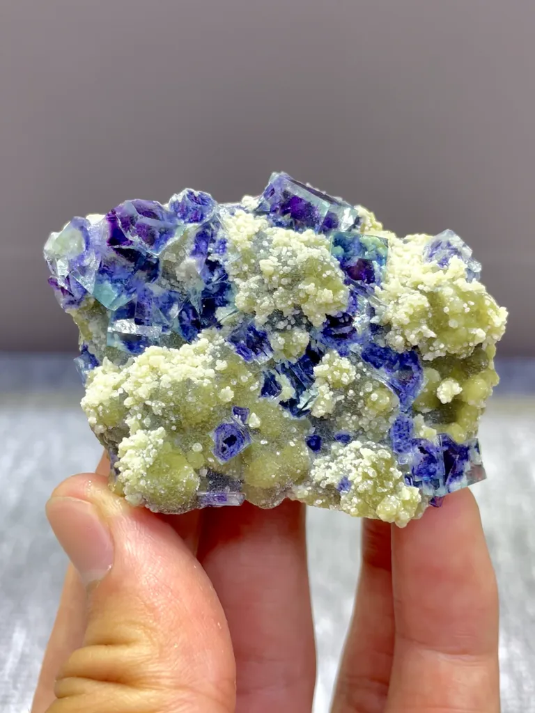 Natural Blue Purple Phantom Fluorite comes from Yindu,Neimenggu 50*40*15MM - image 5
