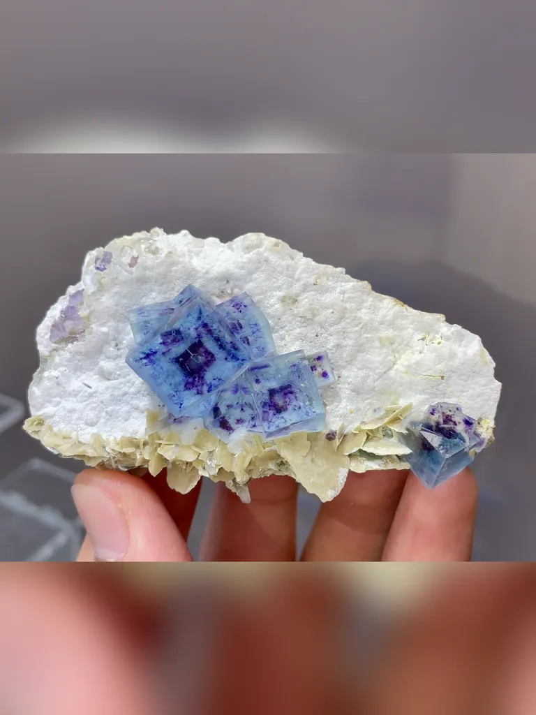 Natural Blue Purple Phantom Fluorite comes from Yindu,Neimenggu 70*40*25MM - image 2