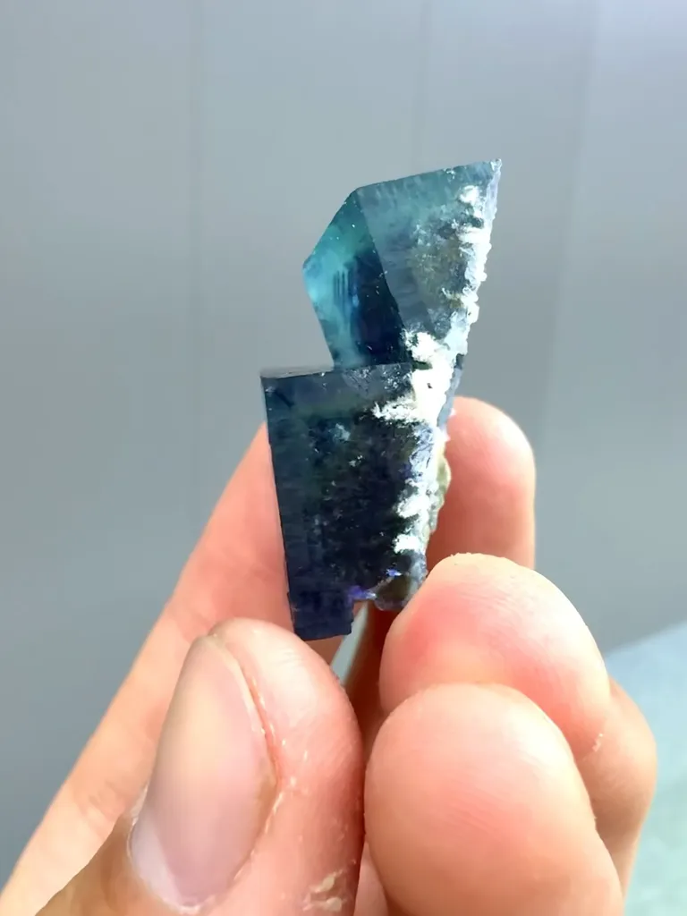 Natural Blue Purple Phantom Fluorite comes from Yindu,Neumenggu 27*16*13MM - image 2