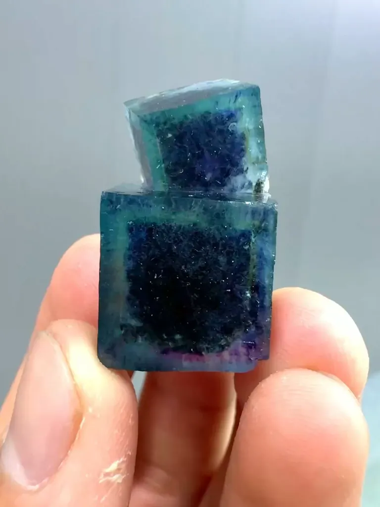 Natural Blue Purple Phantom Fluorite comes from Yindu,Neumenggu 27*16*13MM - image 4