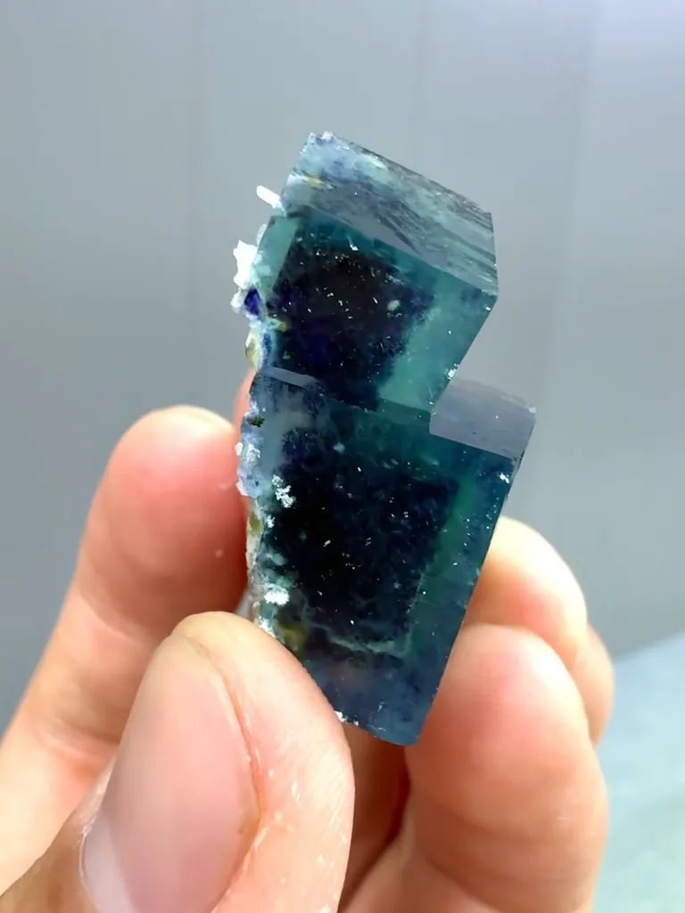 Natural Blue Purple Phantom Fluorite comes from Yindu,Neumenggu 27*16*13MM - image 3