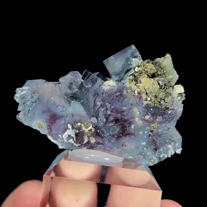 Natural Blue Purple Phantom Fluorite, Mineral Specimen: Yindu,Inner Mongolia (45*30*15MM) image