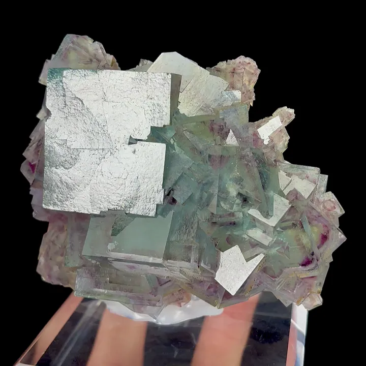 Natural Blue Purple Phantom Fluorite, Mineral Specimen: Yindu,Inner Mongolia (90*40*80MM) image