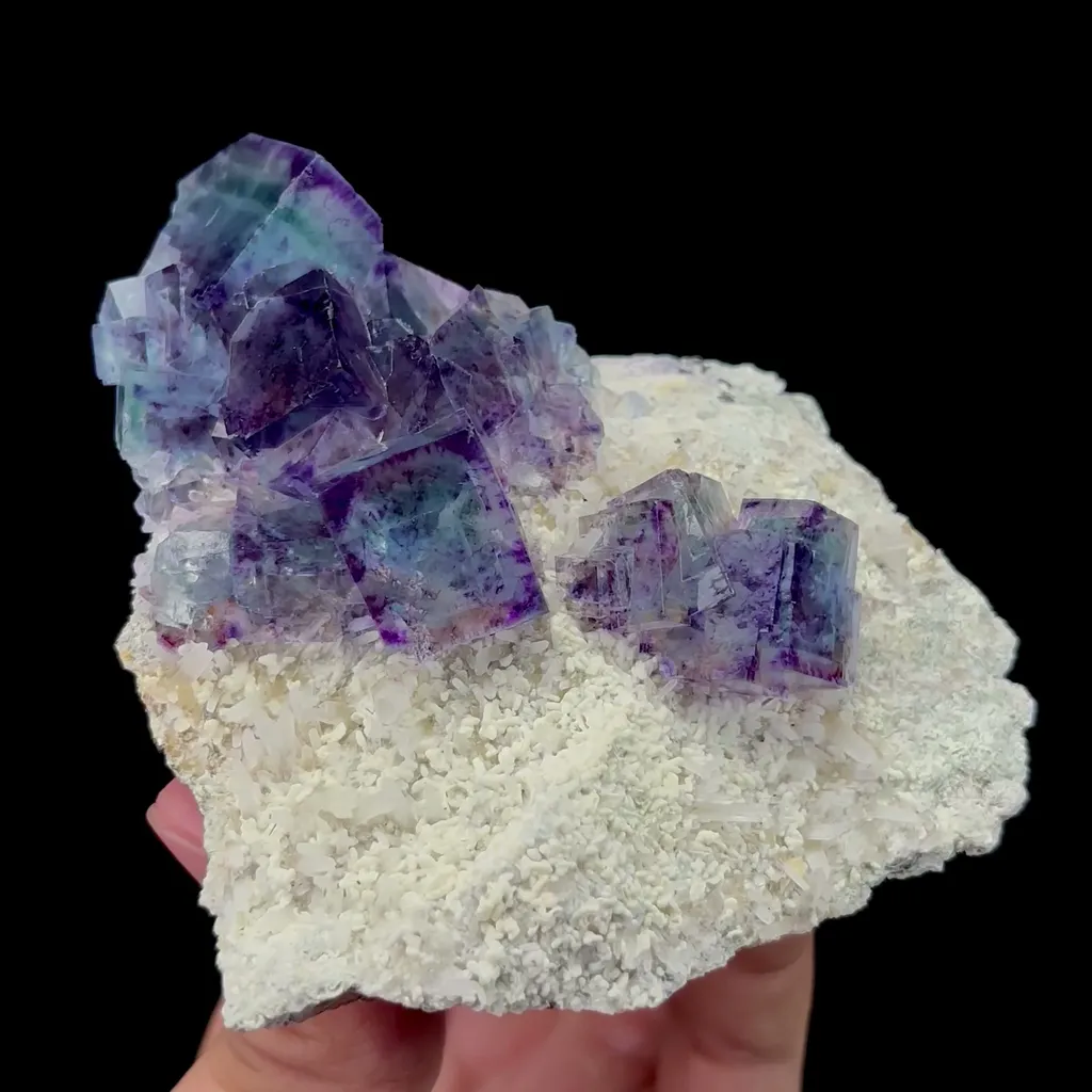 Natural Blue Purple Phantom Fluorite Mineral Specimen,High Quality Specimen,YINDU,INNER MONGOLIA,CHINA(85*98*40mm) image