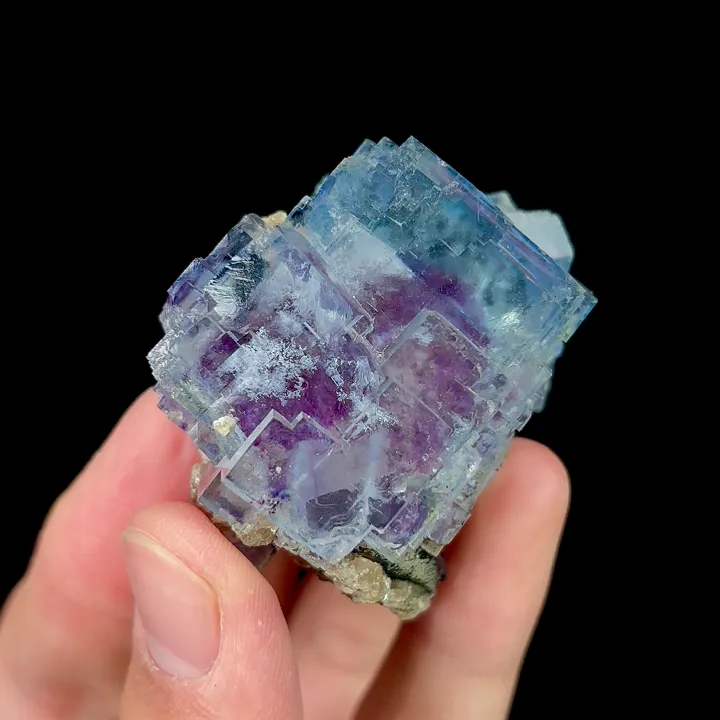 Natural Blue Purple Phantom Fluorite, Mineral Specimen:Yaogangxian,Hunan (55*40*40MM) image