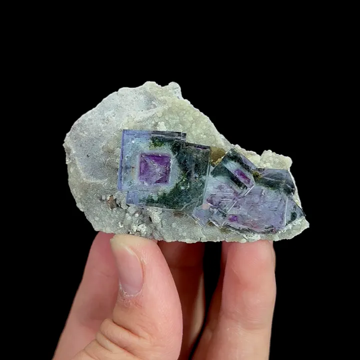 Natural Blue Purple Phantom Fluorite, Mineral Specimen:Yaogangxian,Hunan (60*40*20MM) image