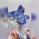 Natural Blue Purple Phantom Fluorite & Quartz, Mineral Specimen: Yaogangxian,Hunan (85*115*45mm) - image 3