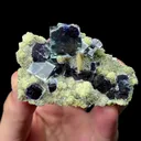 Natural Blue Purple Phantom Fluorite with Mica and Flaky Calcite Mineral Specimen,High Quality Specimen,YINDU,INNER MONGOLIA,CHINA(60*40*15mm) - image 1