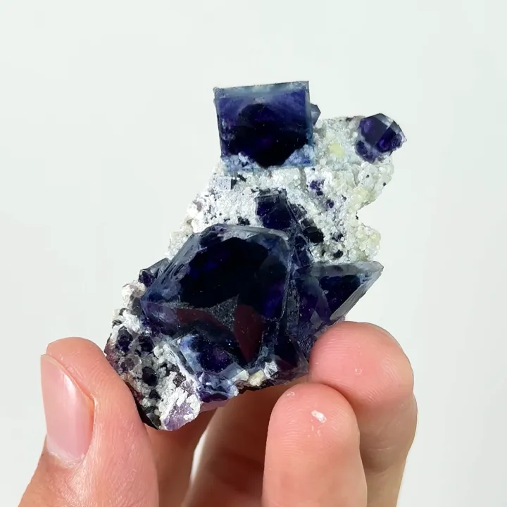 Natural Blue Purple Phantom Fluorite,Cube Mineral Specimen:YINDU (50*20*30mm) - image 2