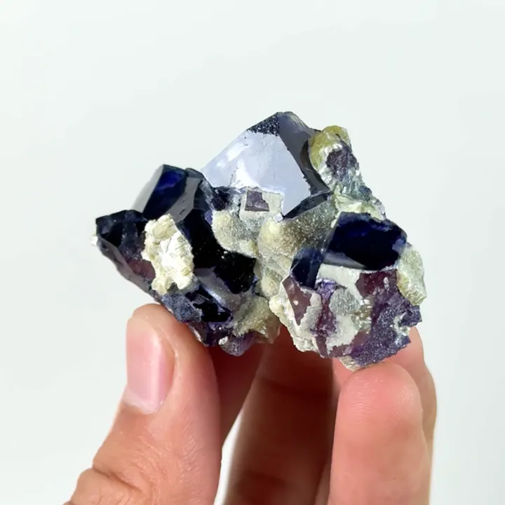 Natural Blue Purple Phantom Fluorite,Cube Mineral Specimen:YINDU (55*20*40mm) - image 2
