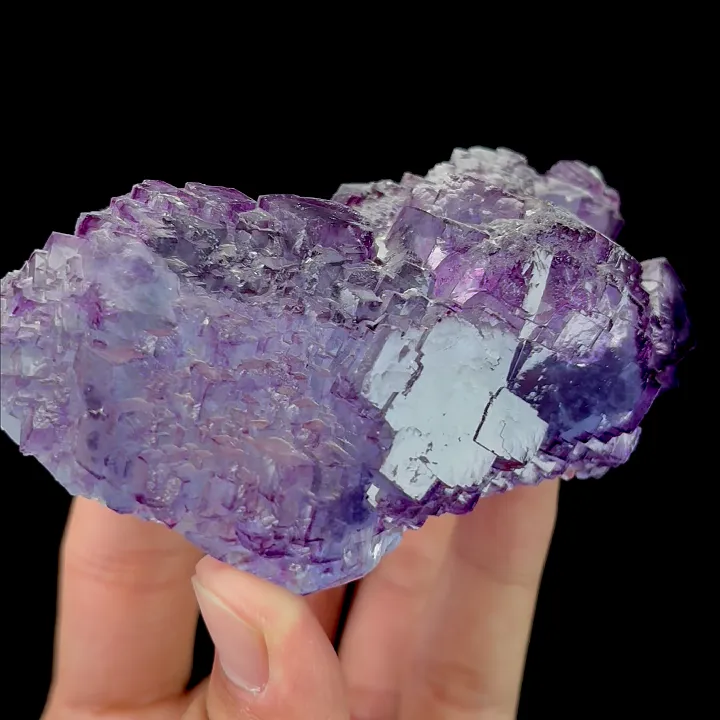 Natural Blue Purple Phantom Fluorite,Ladder Pattern Mineral Specimen:YAOGANGXIAN (105*45*55mm) - image 4