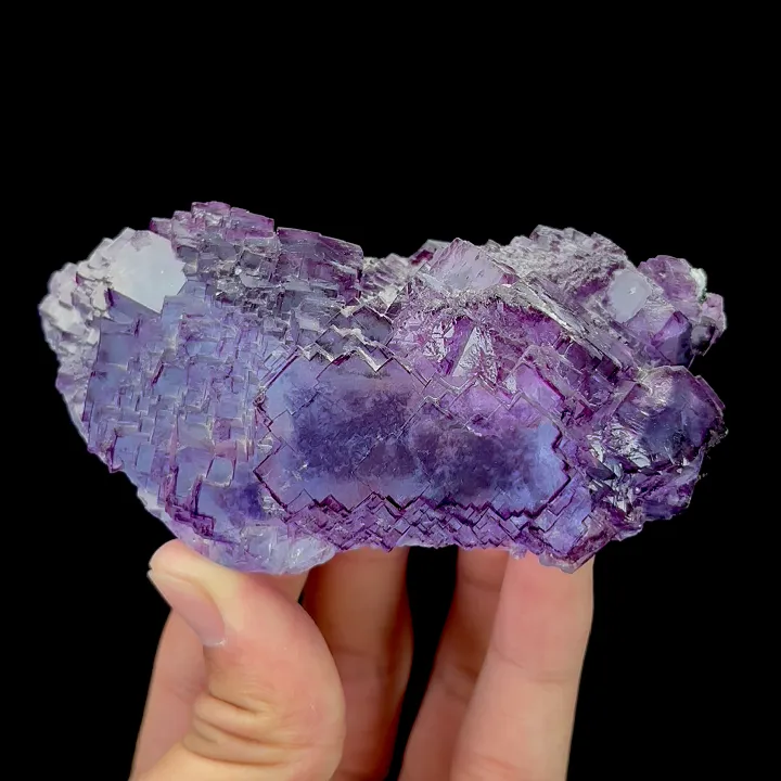Natural Blue Purple Phantom Fluorite,Ladder Pattern Mineral Specimen:YAOGANGXIAN (105*45*55mm) image