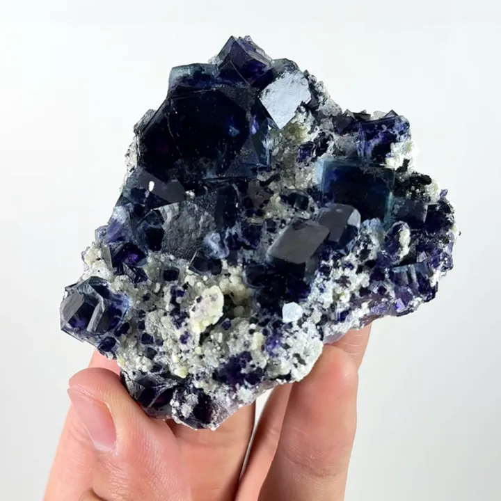 Natural Blue Purple Phantom Fluorite,Mineral Specimen:YINDU NEIMENG (80*65*20mm) image