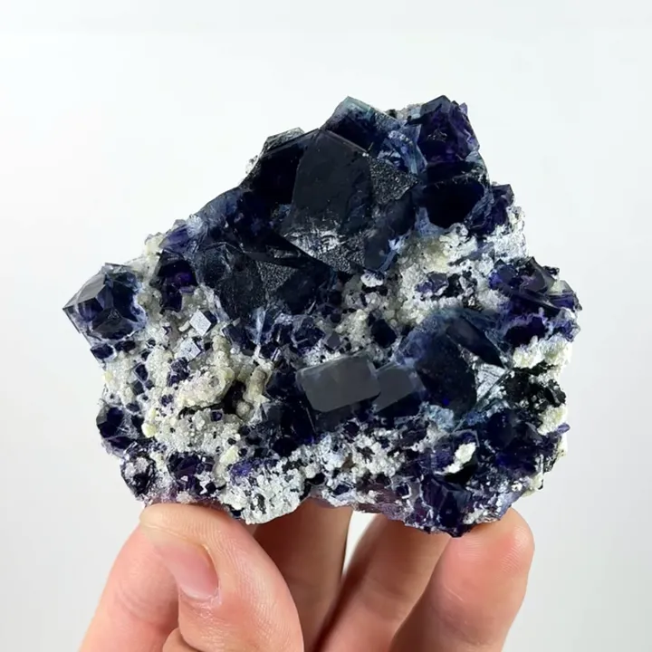 Natural Blue Purple Phantom Fluorite,Mineral Specimen:YINDU NEIMENG (80*65*20mm) - image 3