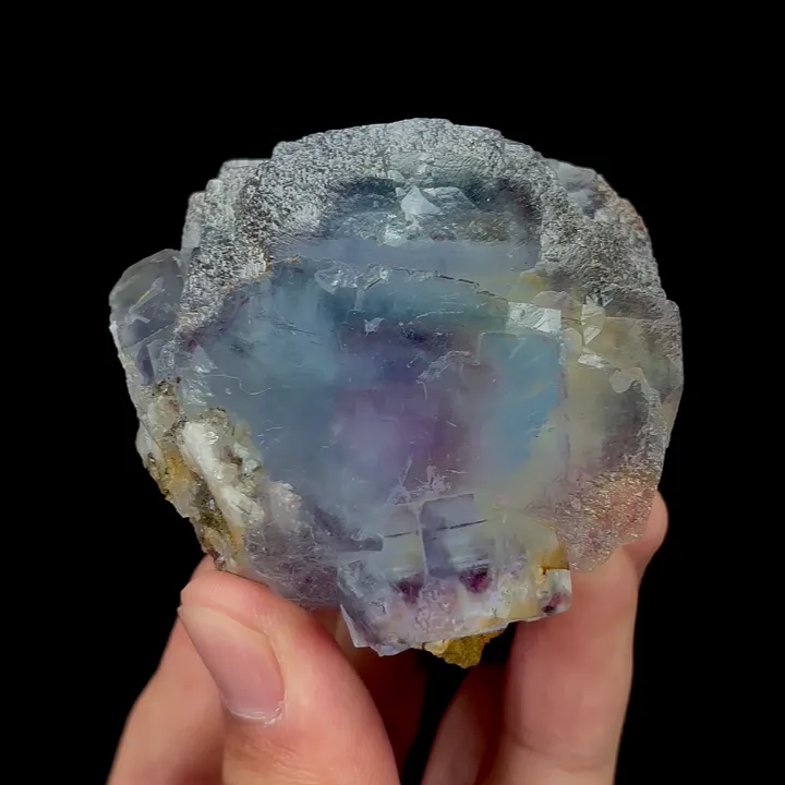 Natural Blue Purple Phantom Fluorite,Single Crystal Mineral Specimen:YA0GANGXIAN (60*45*65mm) image