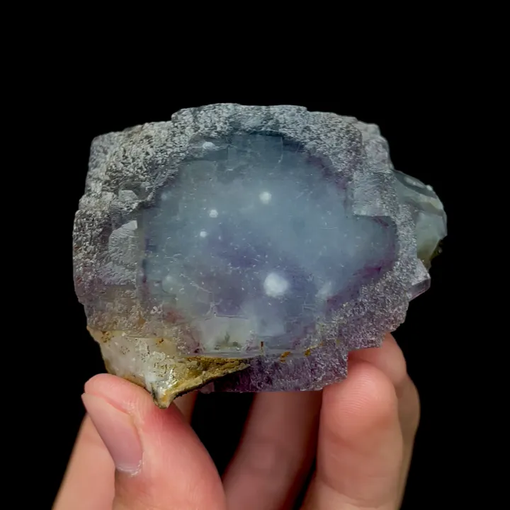 Natural Blue Purple Phantom Fluorite,Single Crystal Mineral Specimen:YA0GANGXIAN (60*45*65mm) - image 3