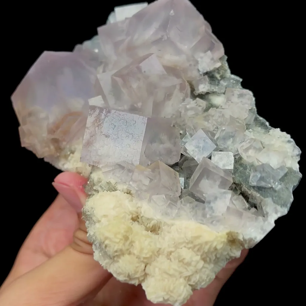 Natural Blue Purple Window Fluorite and Dolomite Mineral Specimen,High Quality Specimen,XIANGHUALING,HUNAN,CHINA(130*80*48mm) - image 3
