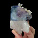 Natural Blue Stepped Fluorite and Quartz Mineral Specimen,High Quality Specimen,YAO GANG XIAN,HUNAN,CHINA(77*64*53mm) - image 1
