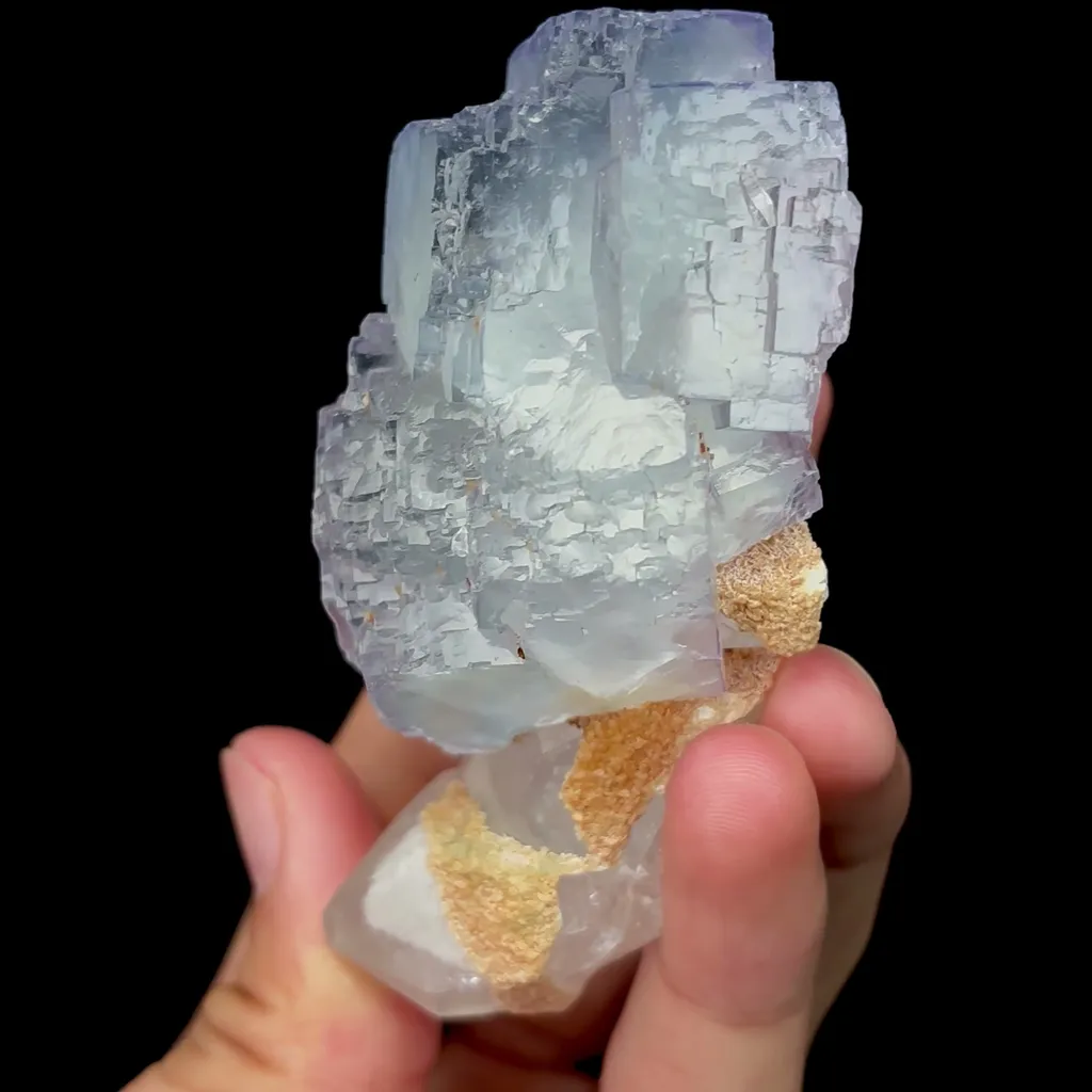 Natural Blue Stepped Fluorite and Quartz Mineral Specimen,High Quality Specimen,YAO GANG XIAN,HUNAN,CHINA(86*57*34mm) - image 2