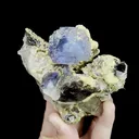 Natural Blue Stepped Fluorite Dolomite and Quartz Mineral Specimen,High Quality Specimen,YAO GANG XIAN,HUNAN,CHINA(89*85*45mm) - image 1