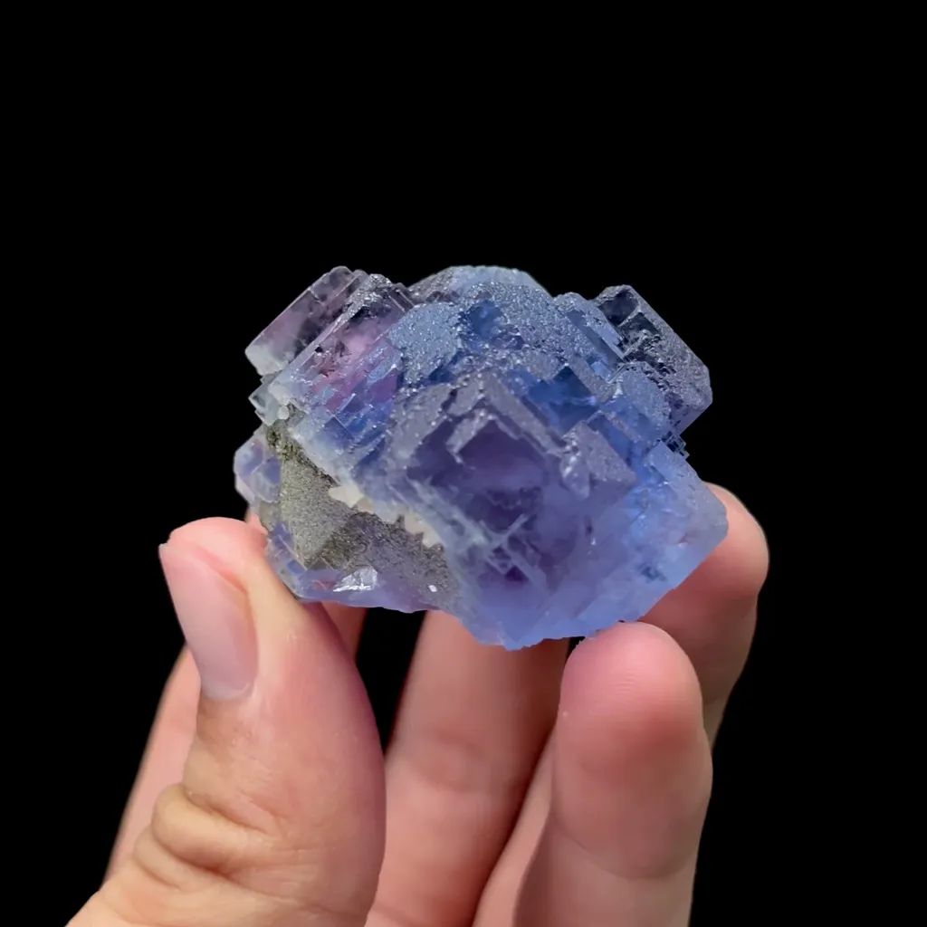 Natural Blue Stepped Fluorite Mineral Specimen,High Quality Specimen,YAO GANG XIAN,HUNAN,CHINA(40*42*27mm) - image 3