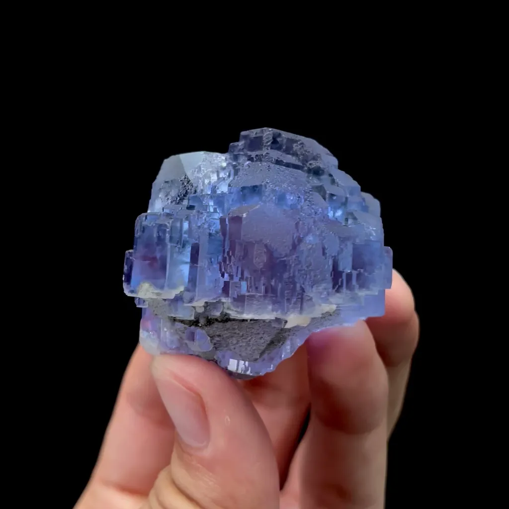 Natural Blue Stepped Fluorite Mineral Specimen,High Quality Specimen,YAO GANG XIAN,HUNAN,CHINA(40*42*27mm) image