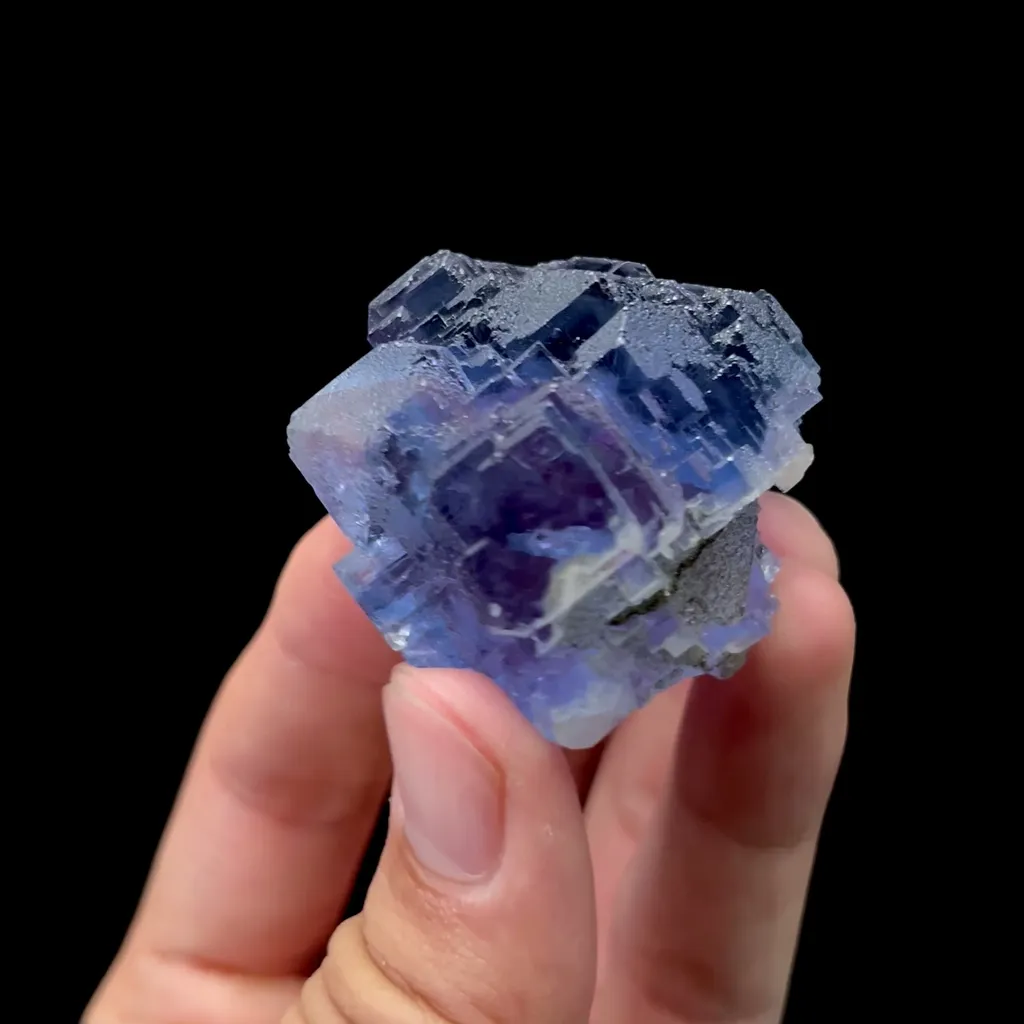 Natural Blue Stepped Fluorite Mineral Specimen,High Quality Specimen,YAO GANG XIAN,HUNAN,CHINA(40*42*27mm) - image 2