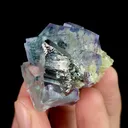 Natural Blue Transparent Cubic Fluorite and Arsenopyrite, Mineral Specimen:Yaogangxian,Hunan (30*35*35MM) - image 3