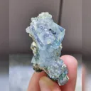 Natural Blue Transparent Cubic Fluorite and Pyrite Symbiosis comes from Yaogangxian,Hunan 20*25*45MM - image 2