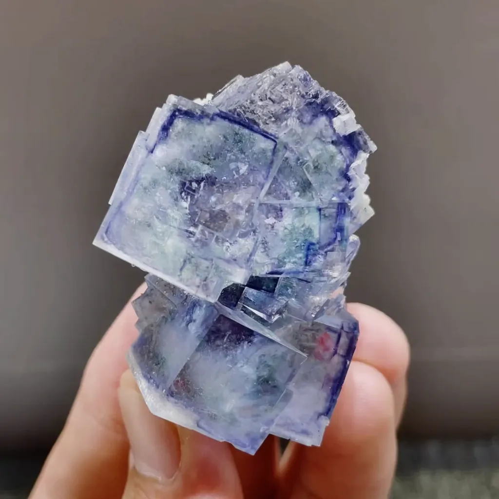 Natural Blue Transparent Cubic Fluorite comes from Yaogangxian,Hunan 40*50*20MM image