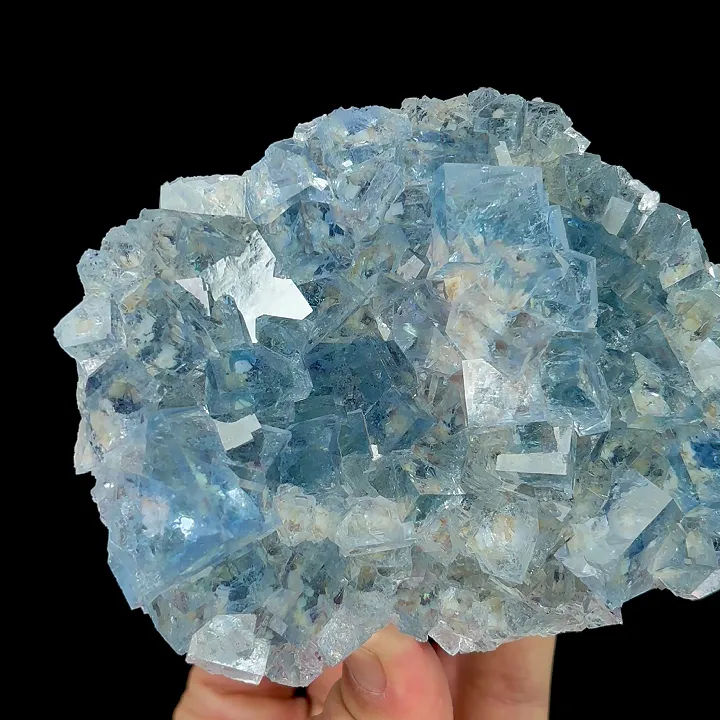 Natural Blue Transparent Cubic Fluorite, Mineral Specimen:Shangbao,Hunan (115*85*30MM) - image 3
