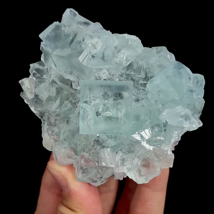 Natural Blue Transparent Cubic Fluorite, Mineral Specimen:Zhejiang,China (80*70*25MM) - image 4