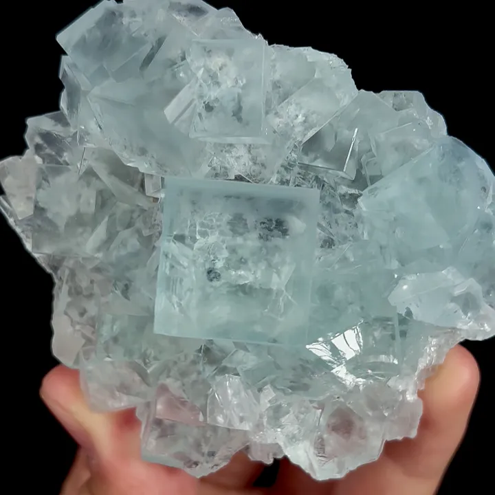 Natural Blue Transparent Cubic Fluorite, Mineral Specimen:Zhejiang,China (80*70*25MM) - image 3